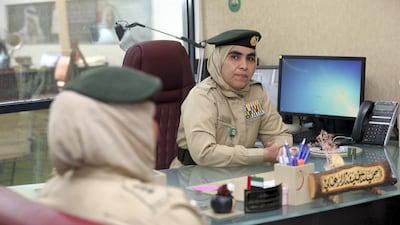 Brigadier Aziza Ali Abdulaziz during an interview at Dubai Female Prison in Al Awir. Chris Whiteoak/The National