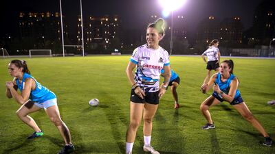 Christelene Steinhobel leads a Dubai Sharks training session at Dubai Sports City.