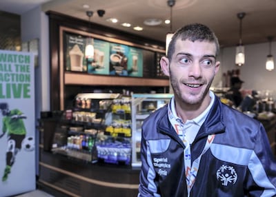 Alaa Al Shakar plays Bocce for the Syrian Special Olympics team. Victor Besa / The National