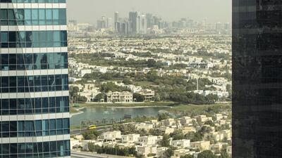 A view of the Springs, Jumeriah Village Circle and Sports City in Dubai. JVC is one of the more affordable areas for villas in Dubai. Christopher Pike / The National Reporter