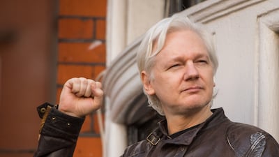 Julian Assange during his time inside the Ecuadorean Embassy in London. PA