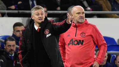 Solskjaer with assistant coach Mike Phelan. Reuters