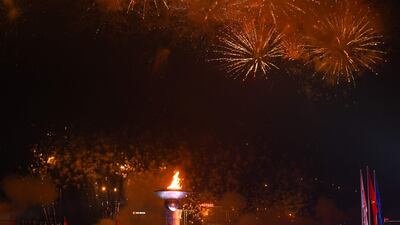 Fireworks over the My Dinh National Stadium during the opening ceremony of the 31st Southeast Asian Games. AFP