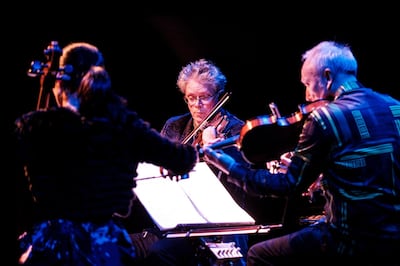The Kronos Quartet perform '50 for the Future', commissioned by the Arts Centre. Waleed Shah