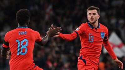 Mason Mount (On for Sterling 66’) 8: Straight into action and almost picked out Kane with ball into box and produced confident finish to level the scores after being teed-up by Saka. AFP