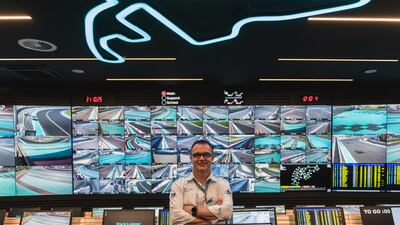 Stuart Latham, Circuit Safety and Operations Director at Yas Marina Circuit, inside the new race control room. Photo: Ethara