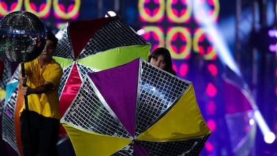 The opening ceremony of the 2019 Pakistan Super League at the Dubai International Cricket Stadium on Thursday. Chris Whiteoak / The National