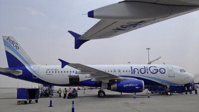 An IndiGo Airlines A320 on the tarmac at Bengaluru International Airport in Bangalore. The carrier's 20-plane updated order for Airbus A321neos is one of the largest in India's aviation history. Vivek Prakash / Reuters