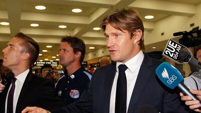 Shane Watson returned to Australia to be with his pregnant wife after he was suspended for the third Test against India in Mohali.