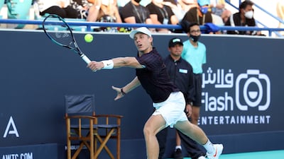 Denis Shapovalov in action during his quarter final match against Taylor Fritz. Reuters