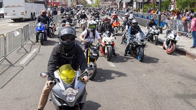 Fans gather to pay tribute outside a memorial to celebrate the life of DMX, outside the Barclays Centre in Brooklyn, New York City. Reuters