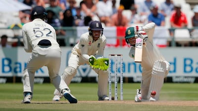 South Africa's Rassie van der Dussen plays a shot. AFP