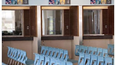 Waiting, waiting ... the waiting room at the soon-to-open US consulate in the World Trade Centre in Bur Dubai. Jaime Puebla / The National