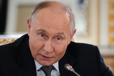 Russian President Vladimir Putin holds a media conference at the St Petersburg Internaional Economic Forum in Russia on June 4. Reuters