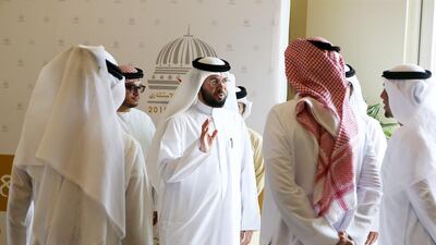 Khalifah Al Tunaiji, director of Sharjah’s housing department, was among those who cast his vote. Pawan Singh / The National