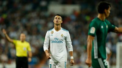 Real Madrid's Cristiano Ronaldo looks despondent after suffering a 1-0 defeat to Real Betis. Francisco Seco / AP Photo