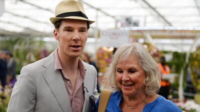 British actor Benedict Cumberbatch and his mother visit the Chelsea Flower Show in London. EPA