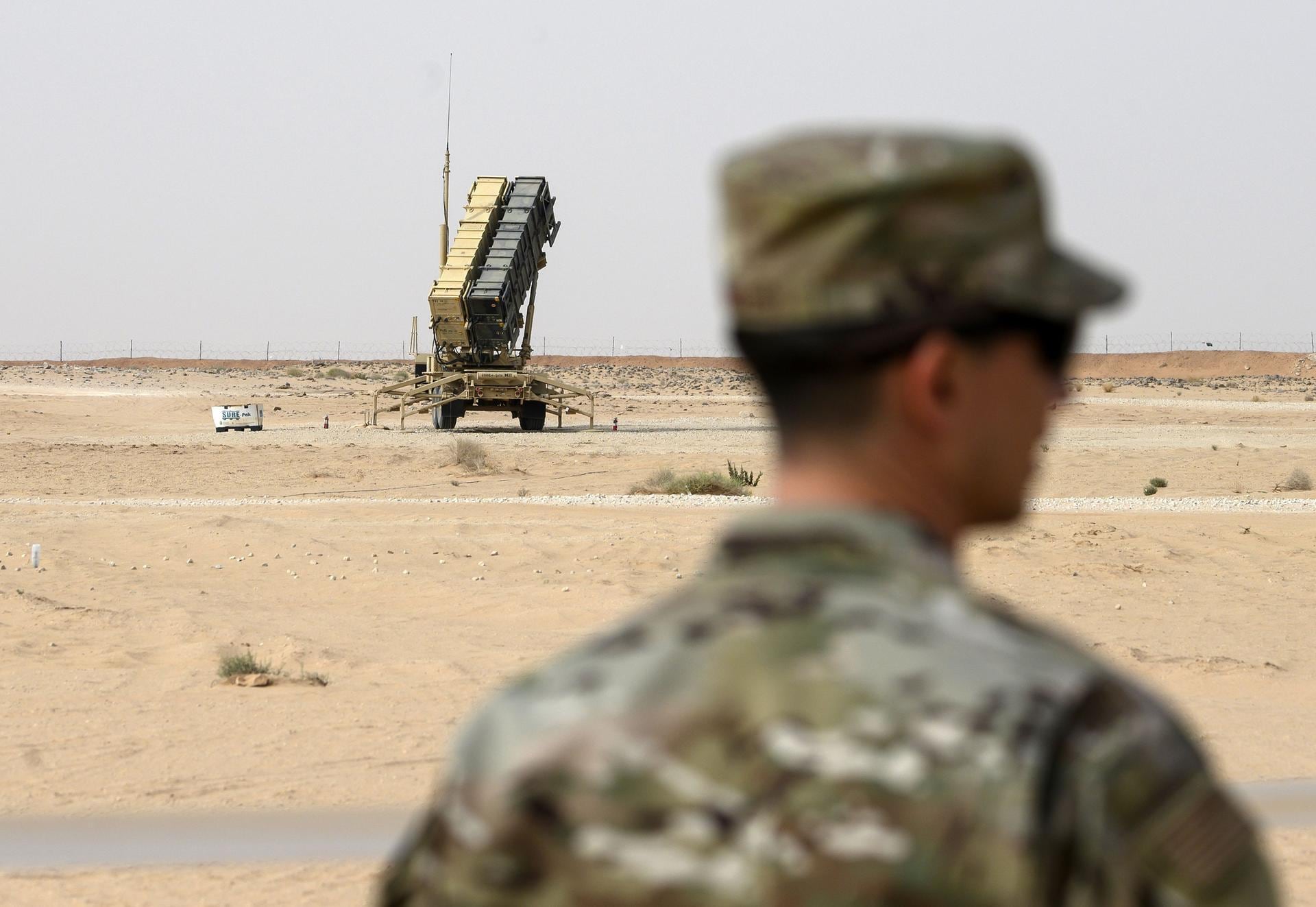 A Patriot missile launcher at Prince Sultan airbase in Al Kharj, Saudi Arabia. AFP