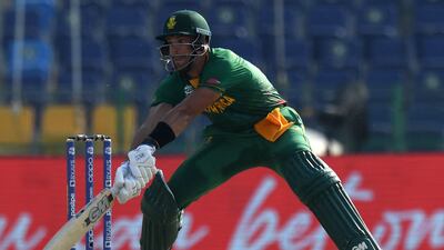 South Africa's Aiden Markram bats in Abu Dhabi. AFP