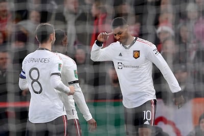 Marcus Rashford scored his 18th goal of the season to help Manchester United win 3-0 at Nottingham Forest. Getty