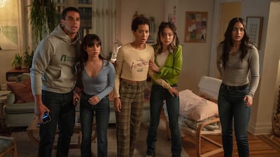 From left, Mason Gooding, Jenna Ortega, Jasmin Savoy Brown, Devyn Nekoda and Melissa Barrera in the film. All photos: Paramount Pictures