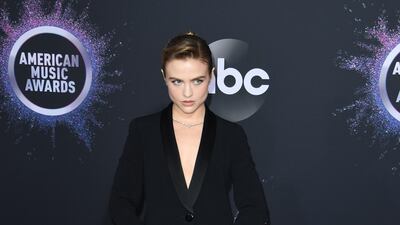Maddie Hasscon arrives at the American Music Awards on Sunday, November 24, 2019, at the Microsoft Theatre in Los Angeles. AFP