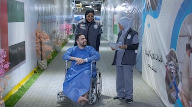 Dhia Subhi underwent complex surgery aboard the UAE's floating hospital to improve his quality of life. Photo: UAE mission to Gaza