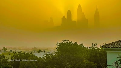 Nilesh Trivedi's pictured of Dubai Marina taken from the balcony of his home in the Lakes at dusk. All photos: Nilesh Trivedi