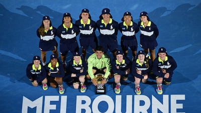 Carlos Alcaraz after his four-set win over Novak Djokovic. Getty Images