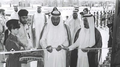 The exhibition The Vision – The Story of Glory features images of the achievements of the UAE. Courtesy Art Couture and National Archives and The Ministry of Presidential Affairs