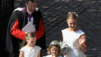 Bridesmaids at Canongate Kirk ahead of Zara Philips and Mike Tindall's wedding. Getty