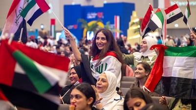 People gather for the Emirates Loves Iraq community event at Expo City Dubai. Ahmed Ramzan / The National
