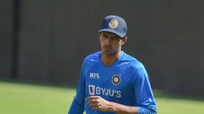 Indian pacer Navdeep Saini, who recently tested positive for Covid-19, during a training session at the Narendra Modi Stadium. AFP
