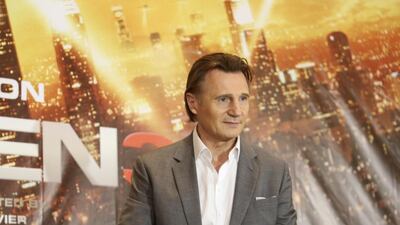 Irish actor Liam Neeson in Dubai on January 12 for the regional premiere of Taken 3. Sarah Dea / The National