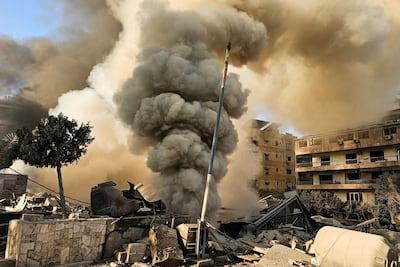 Smoke rises from the site of an Israeli airstrike on the southern suburbs of Beirut. AFP