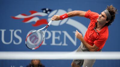 2008 US Open semi-finals: Federer beat the Serb in a four-set semi-final at Flushing Meadows on his way to winning a fifth straight US Open title. AFP