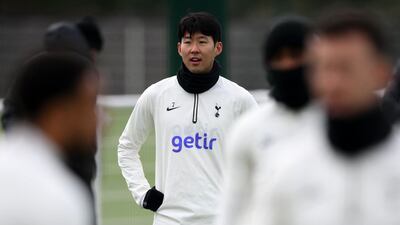 Tottenham Hotspur's South Korean striker Son Heung-min attends a team training session. AFP