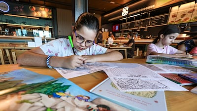 Children can enjoy activities such as colouring at Flavours Hub