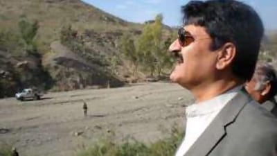 Tariq Hayat Khan watches over his tribal levies in the Khyber Pass, for which he is responsible in his role as a political agent.
