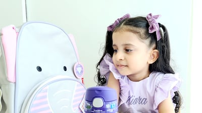 Kiara, 4, has enrolled at Safa British School after having attended nursery for a few months, during a time when class numbers were reduced