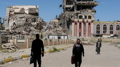 The remains of Mosul University, burnt and destroyed in a battle with ISIL militants. Marko Djurica / Reuters