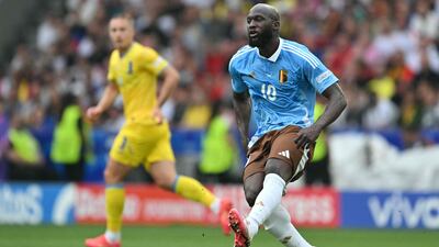 Belgium forward Romelu Lukaku passes the ball. AFP
