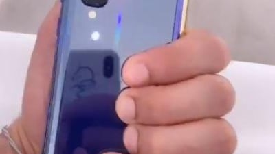 Stage three: The phone completely folded, as seen on Sheikh Hamdan's Instagram account. Photo: Instagram