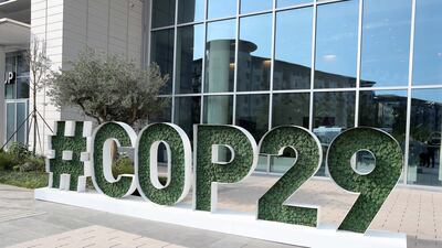 Cop29 signs have started to appear in Baku
