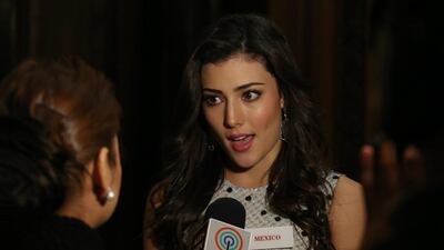 Miss World Contestant Miss Mexico, Daniela Reyes speaks to media at a hotel next to London County Hall in Westminster, central London. Joel Ryan / Invision / AP