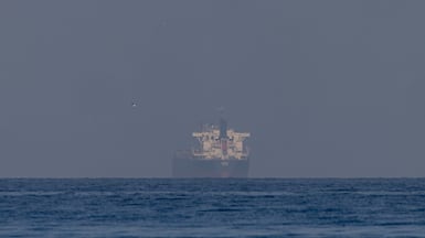 The Bulk Carrier Belray, stranded in the Gulf near the Strait of Hormuz. Getty
