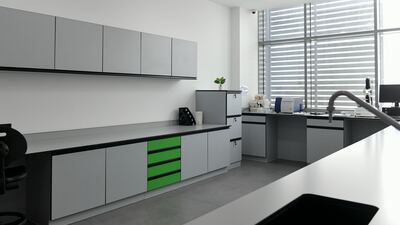 The science laboratory at the factory