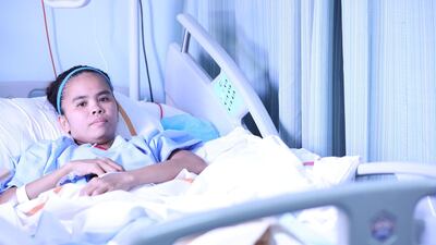 Ana Marisa Perez, 34, recovers from skin graft surgery. Courtesy Rashid Hospital