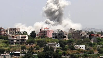 Smoke rises from the site of an Israeli strike in southern Lebanon. AFP