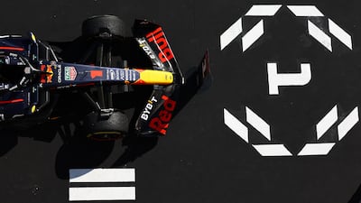 Race winner Max Verstappen stops in parc ferme after his victory. Getty